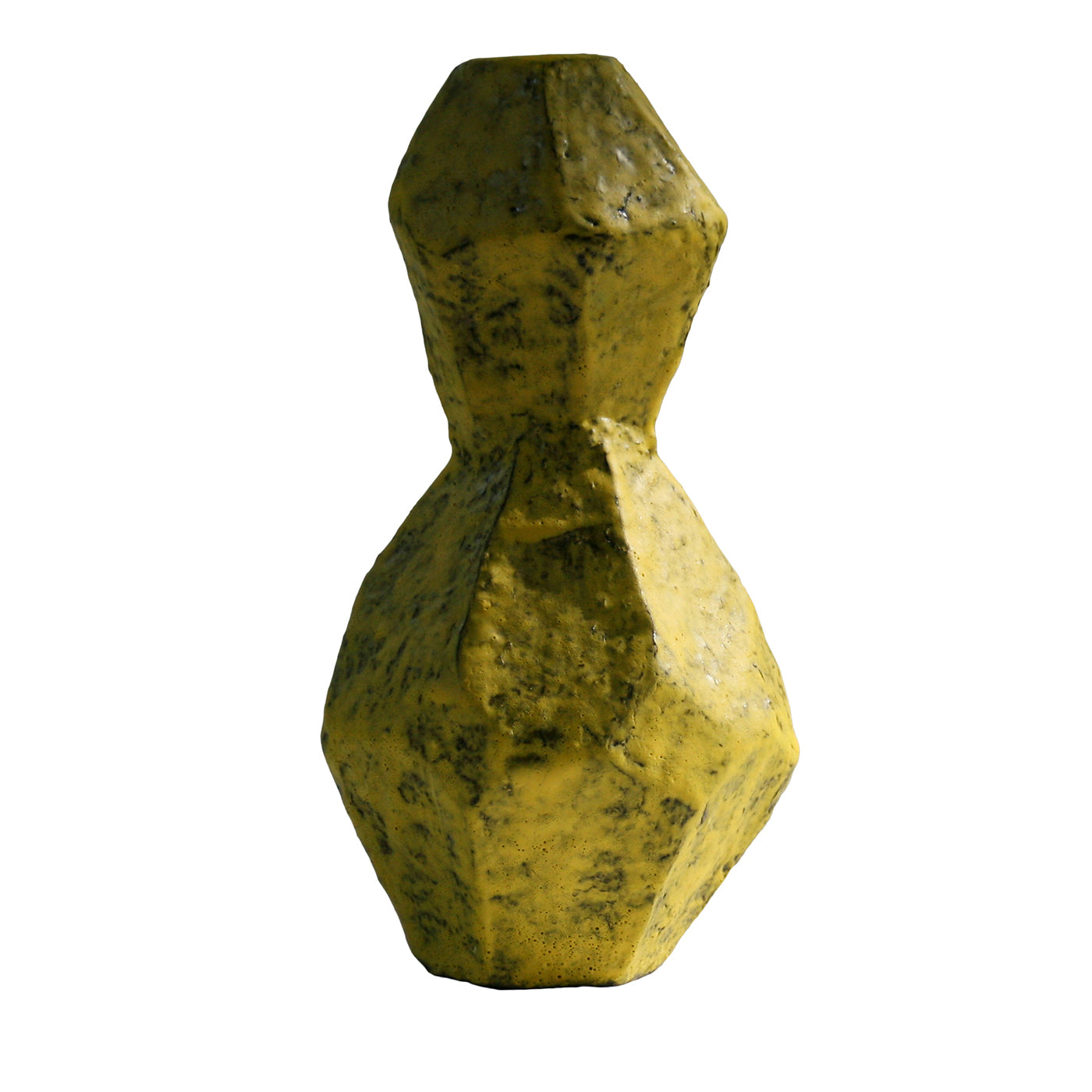Asymmetrische gelbe Vase in geometrischem Stil - Hauptansicht