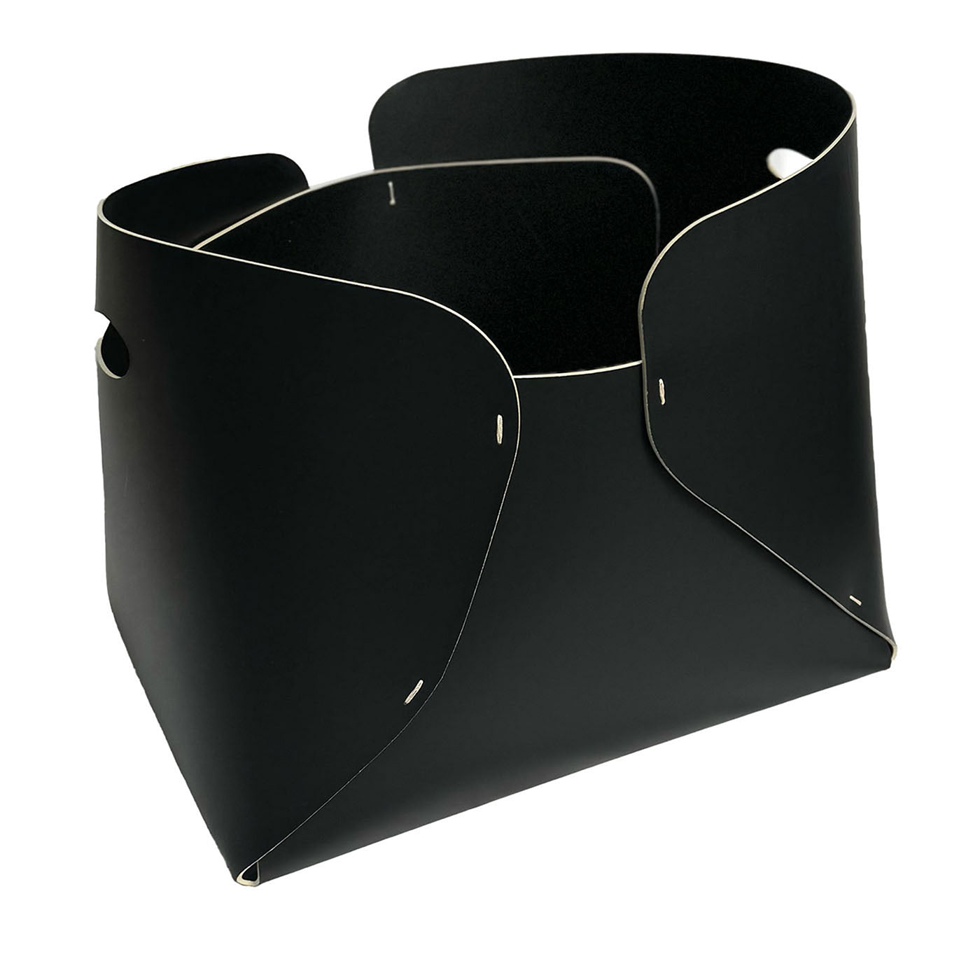 Caja regular de cuero negro superpuesta - Vista principal