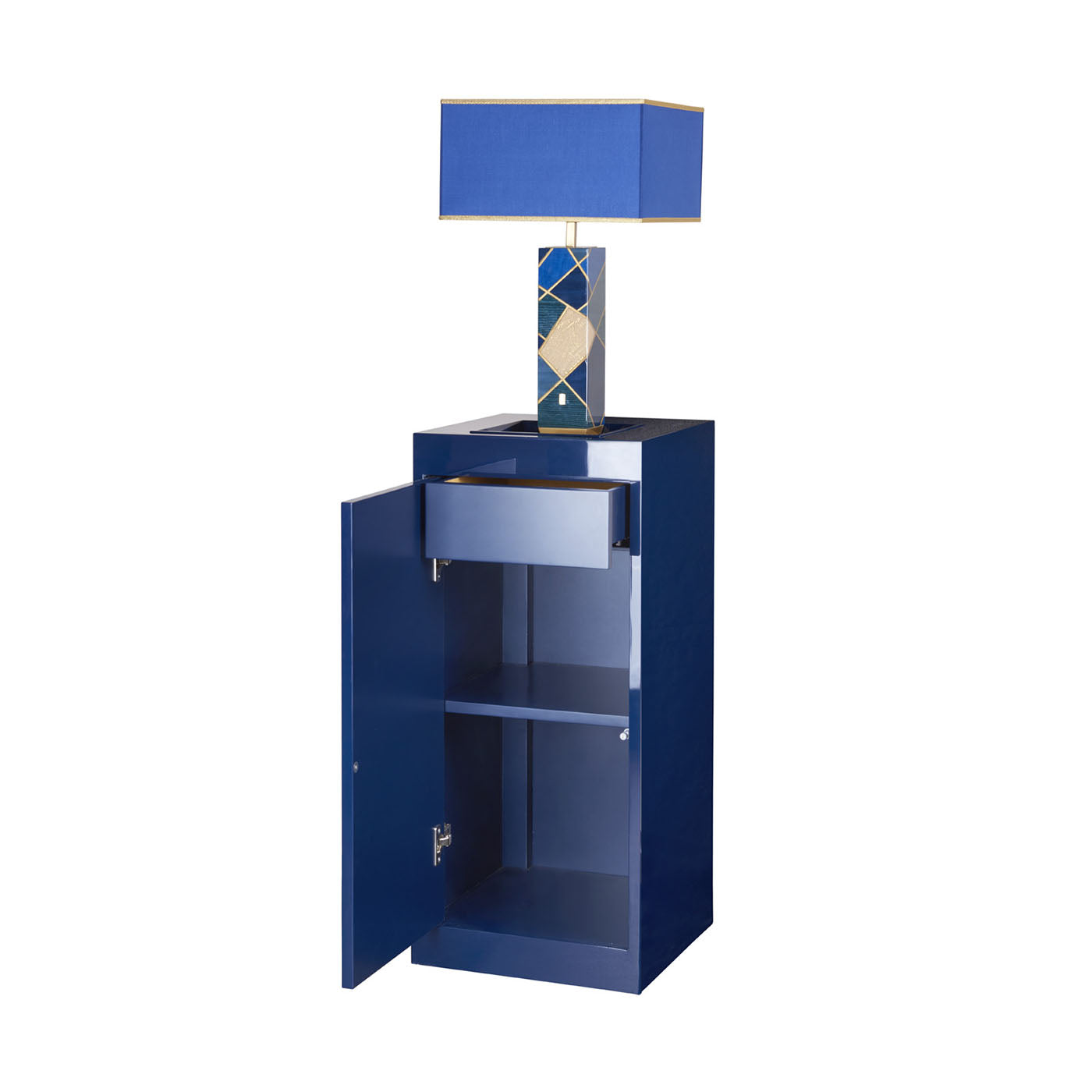Tellux Wheeled Blue Floor Lamp - Vue alternative 2