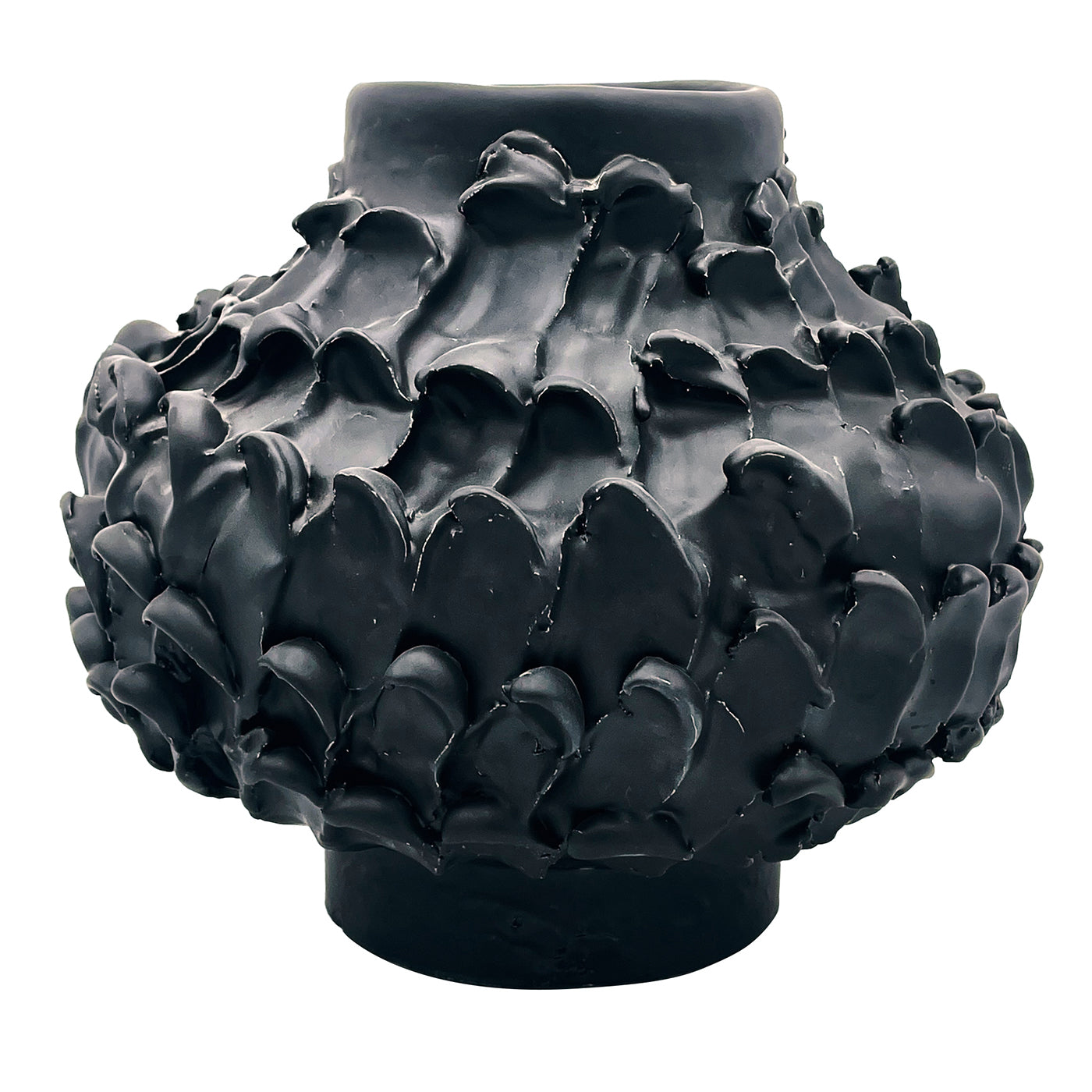 Vase rond Onda noir mat - Vue principale