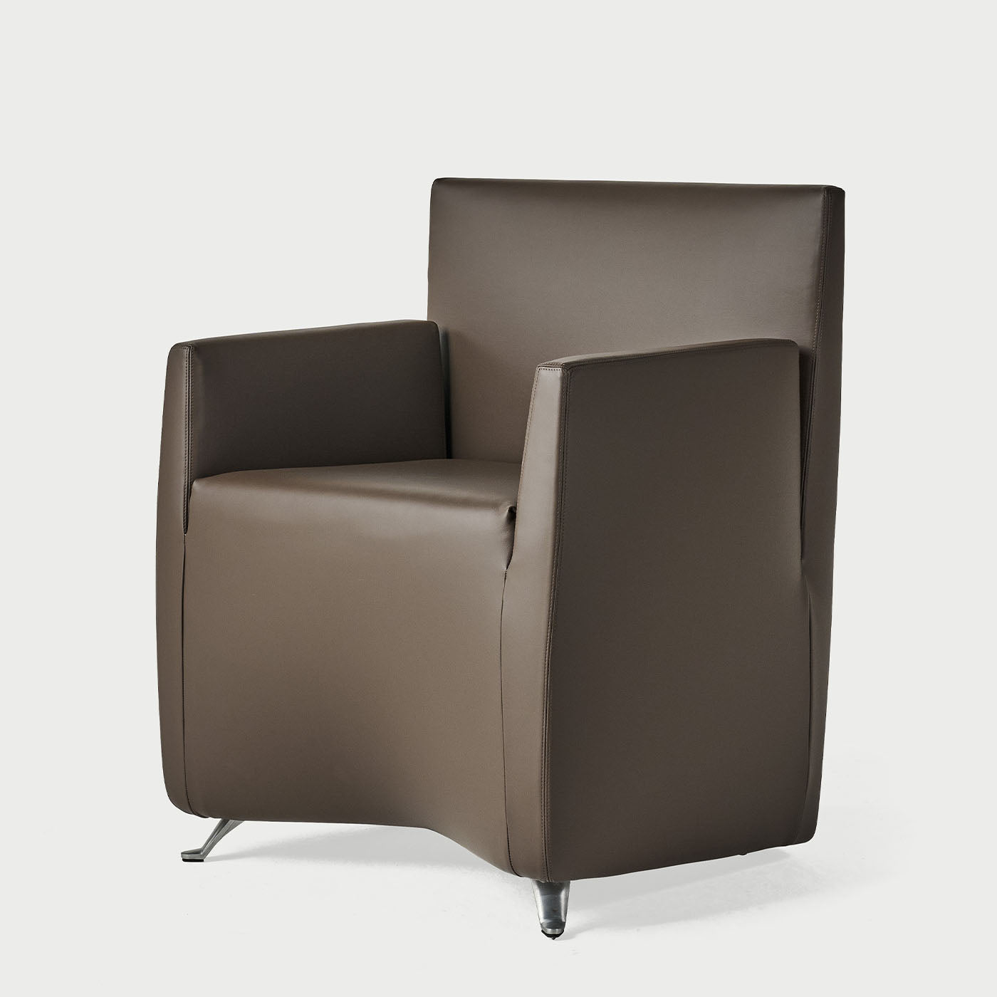 Caprilarge Brown Leather Armchair by Hannes Wettstein - Alternative view 1