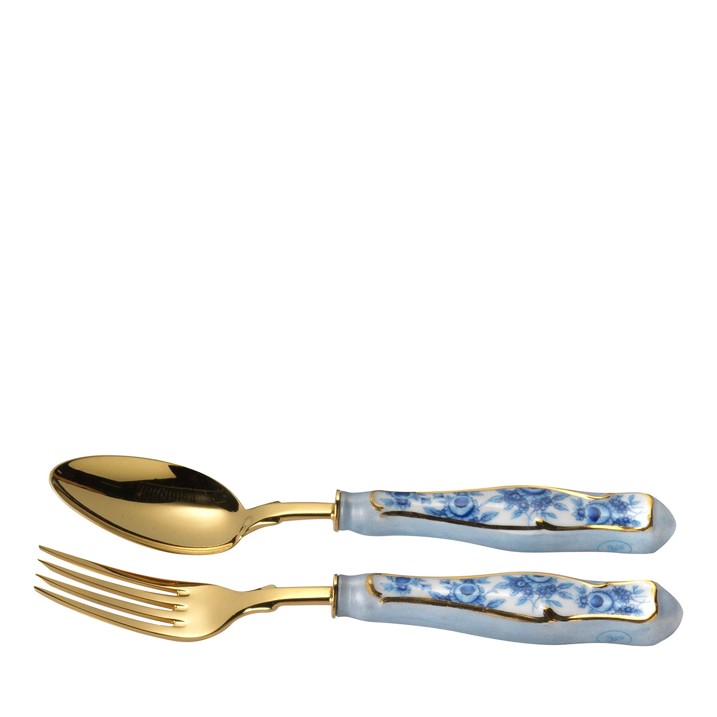 SET OF 2 BLUE ROSES DESSERT CUTLERY - Main view