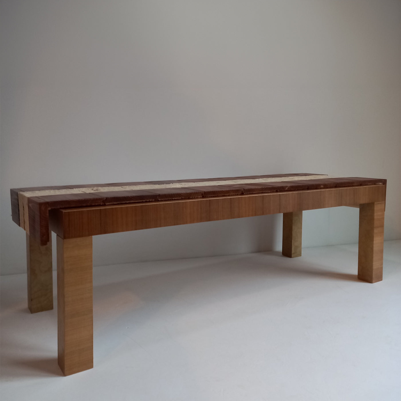 Walnut & Ash Coffee Table with "Tablecloth" by Pietro Meccani - Alternative view 4