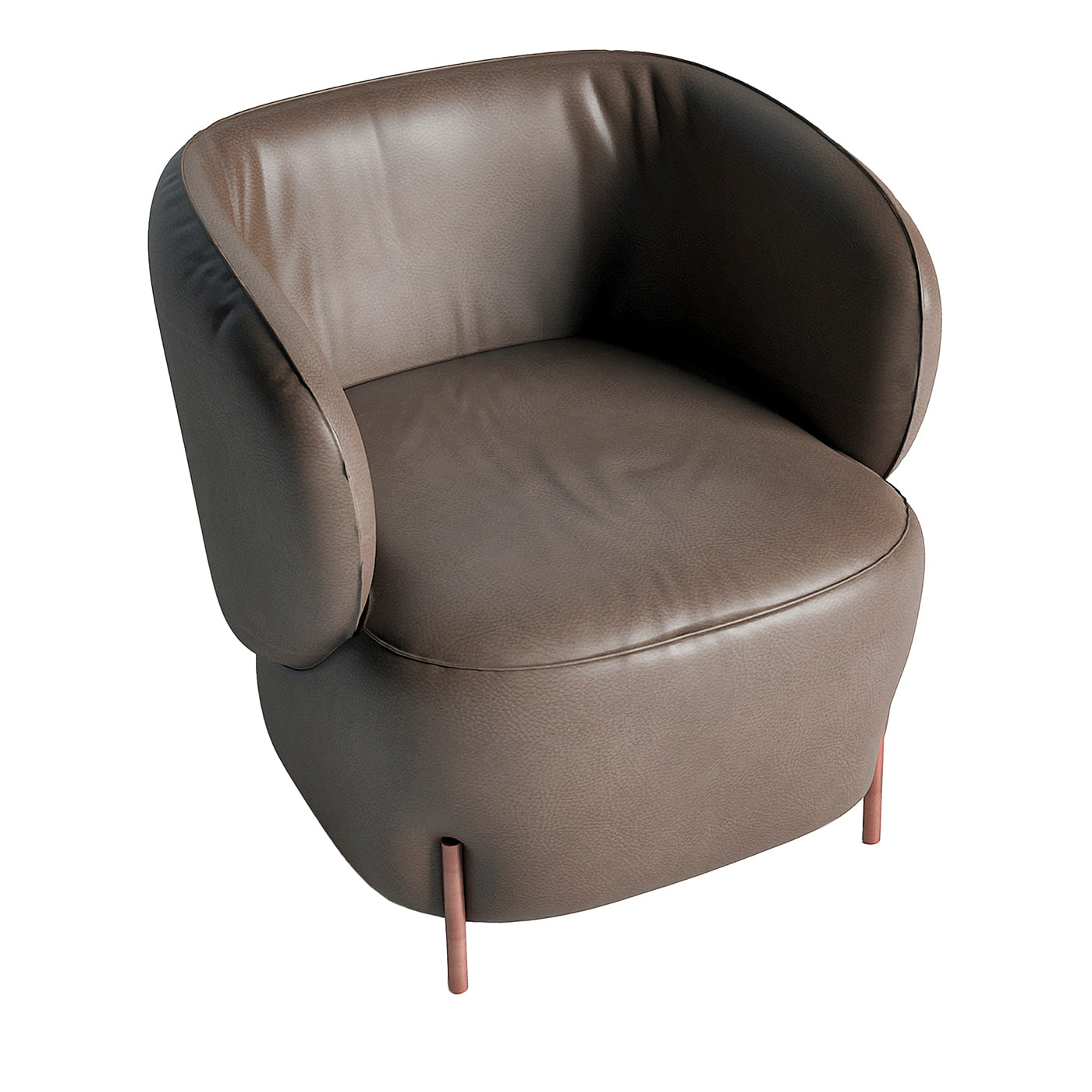 LaBimba Tobacco Gray Leather Armchair - Main view