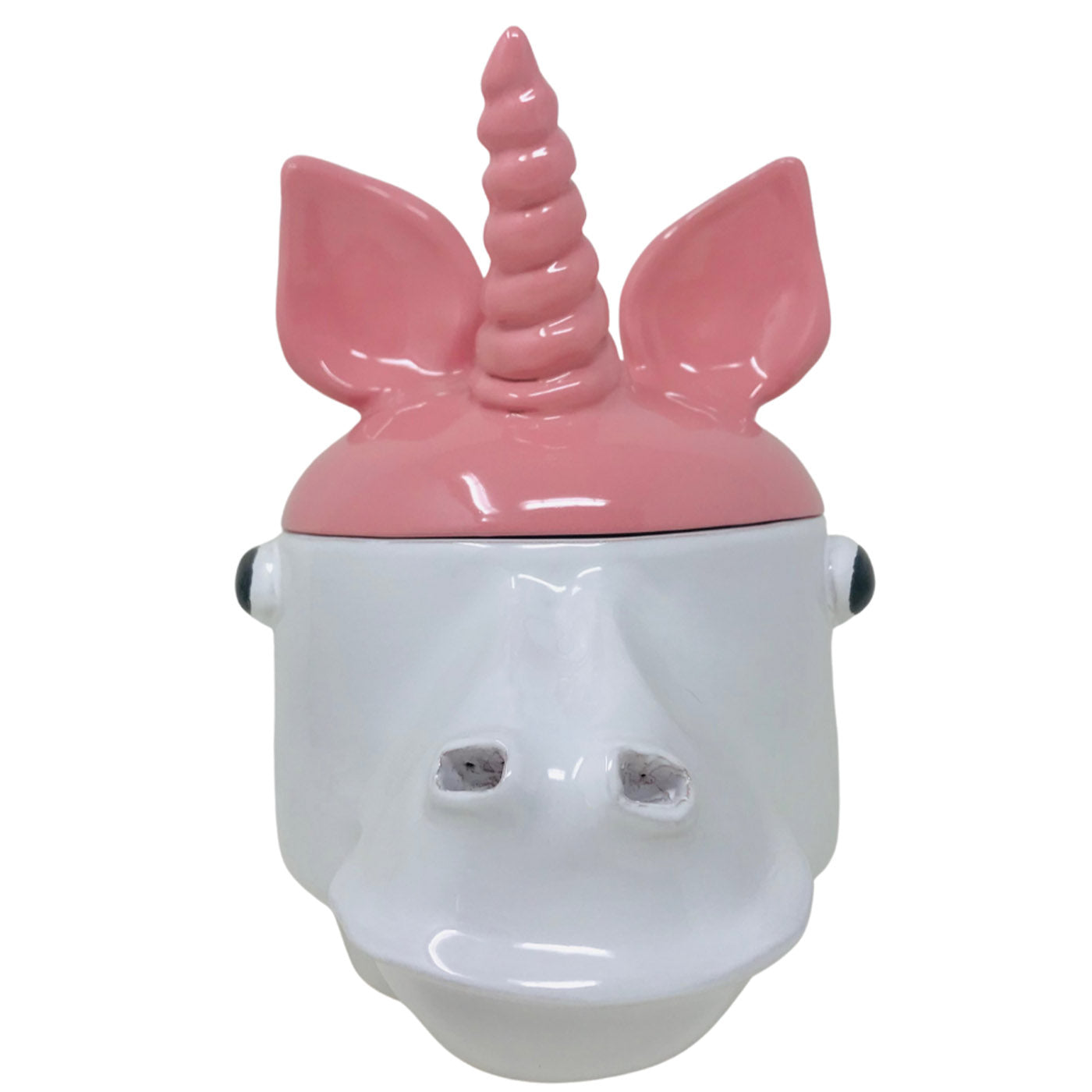 Small Pink and White Unicorn Container with Lid - Alternative view 1