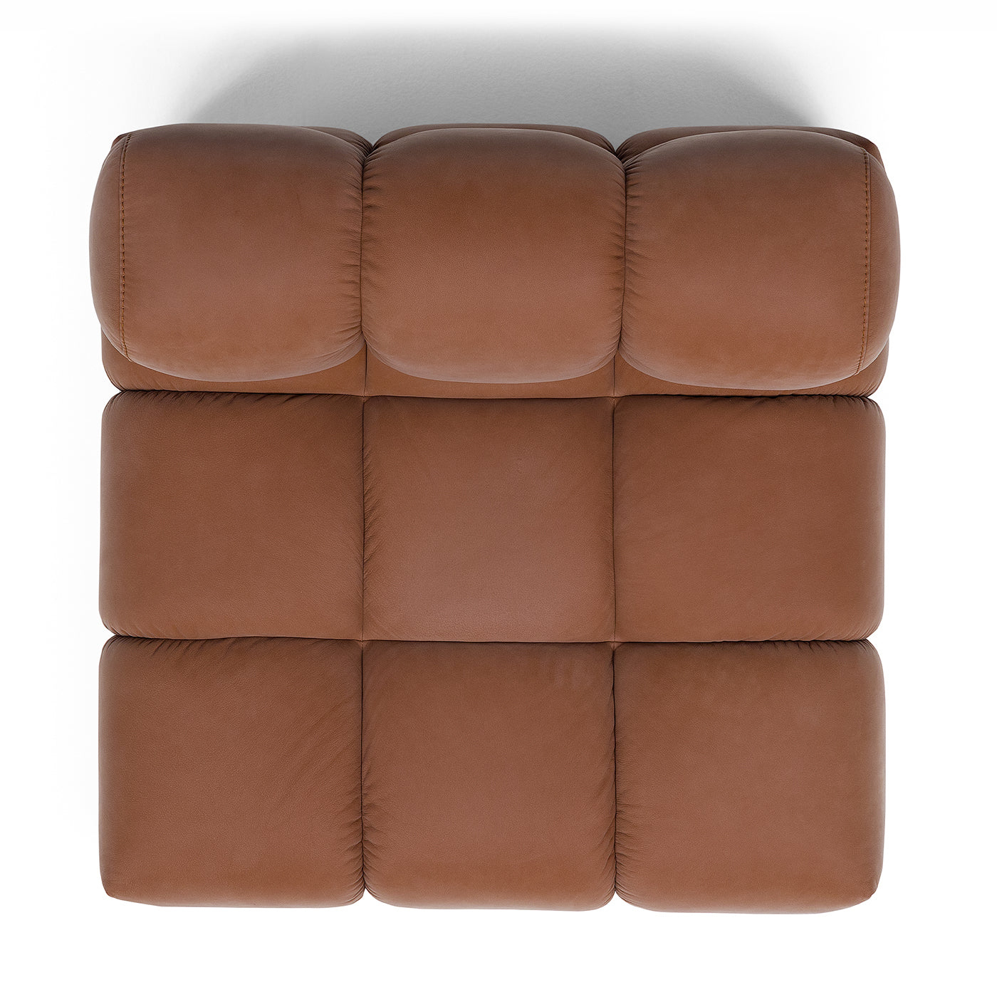 Sofá Sacai de 3 módulos de cuero marrón - Vista alternativa 2
