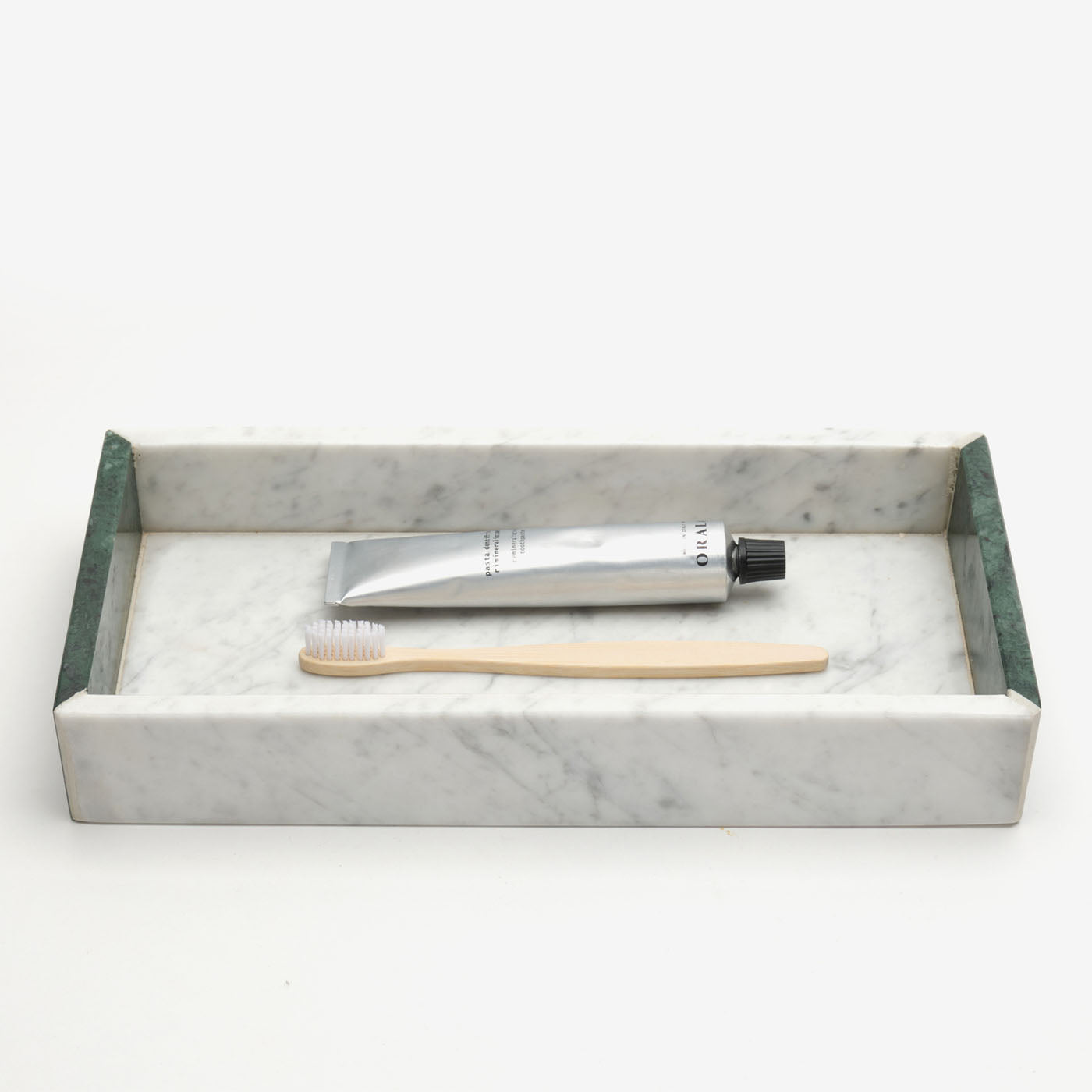 Carrara Marble and Green Marble Tray #1 - Alternative view 1
