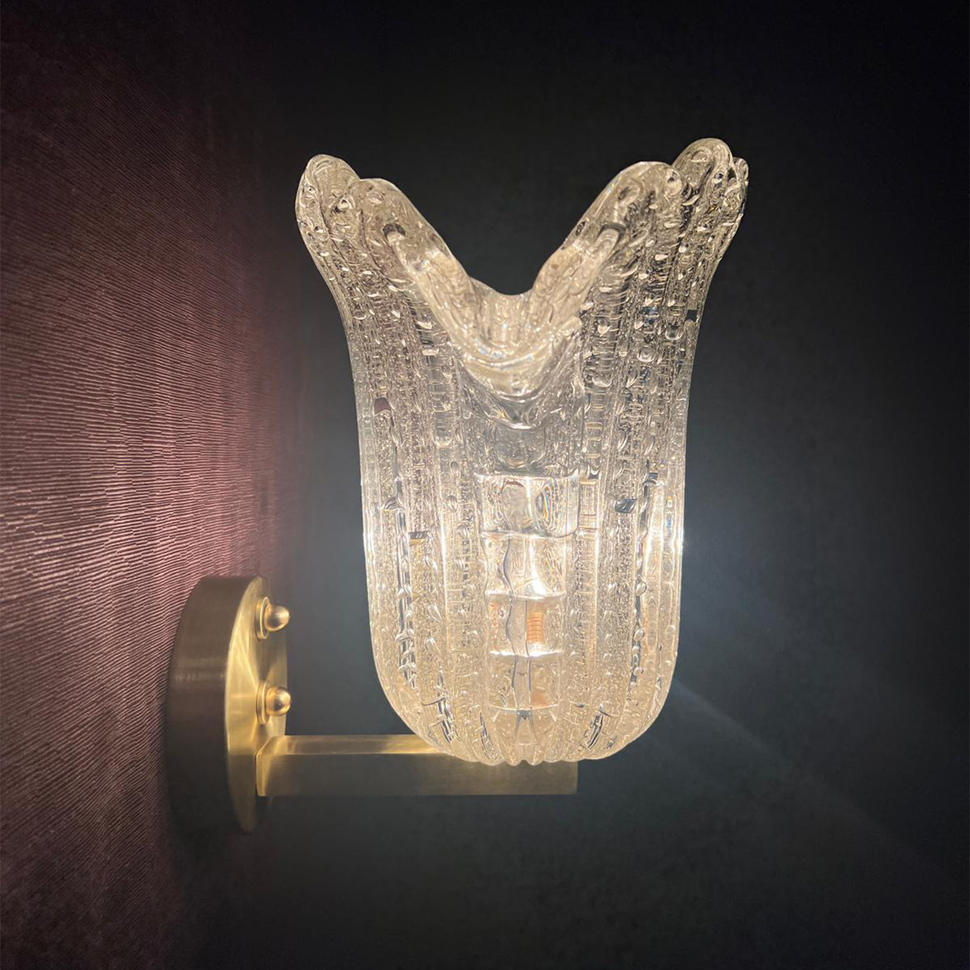 Vaso Murano Glass and Brushed Brass Wall Sconce - Alternative view 4