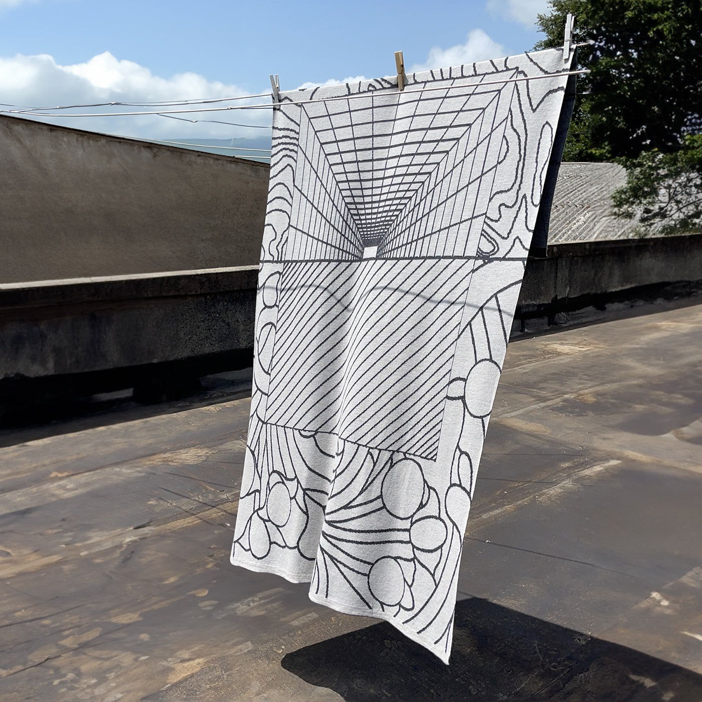 Pensieri 2 Gray Tapestry/Blanket by Luca de Bona - Alternative view 1
