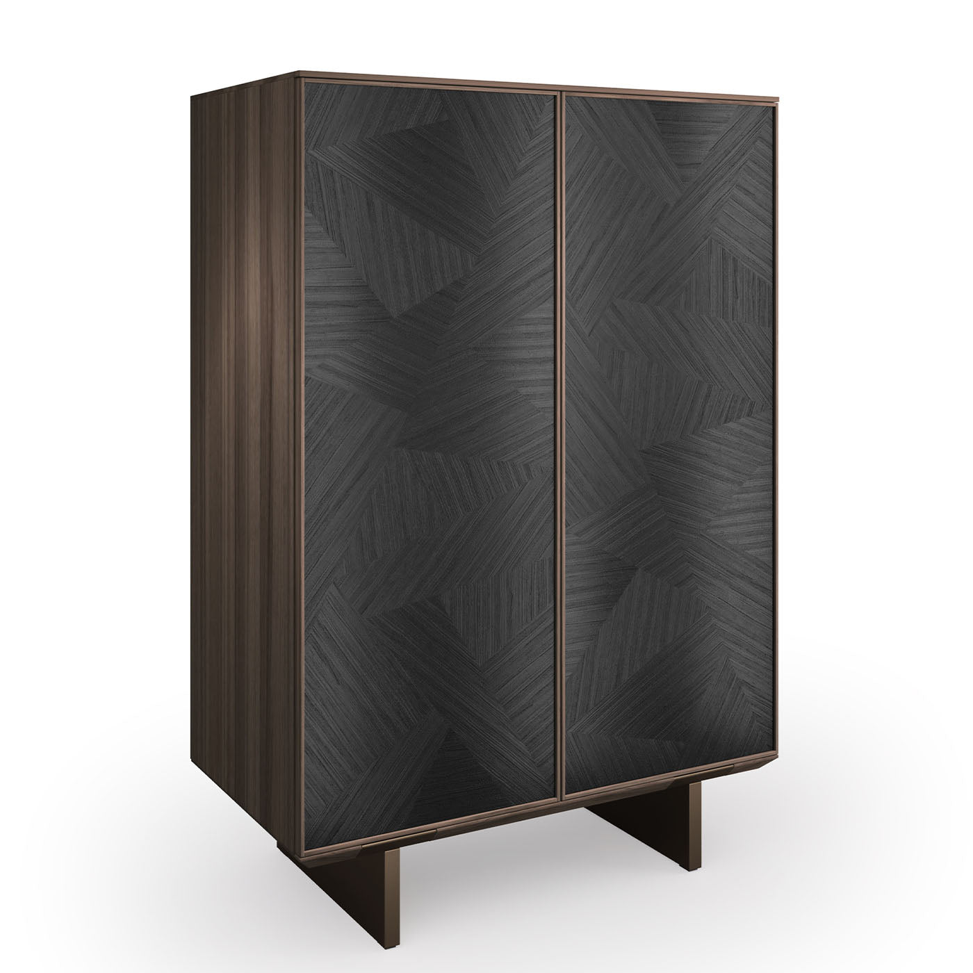 Solferino Canaletto walnut burnished anthracite black inlay door sideboard - Alternative view 1