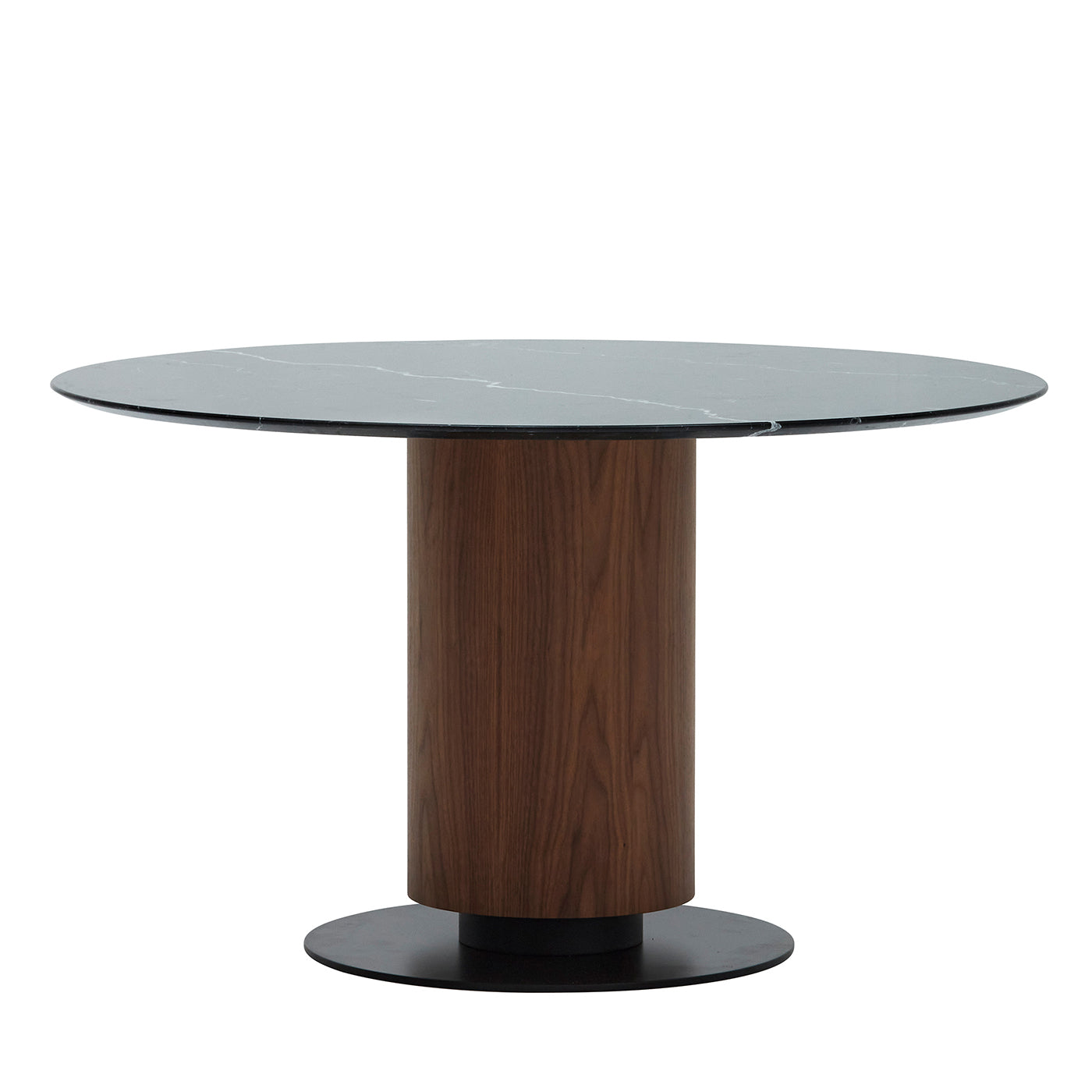 Table Colonna 840 en noyer avec plateau en marbre noir Marquinia - Vue principale