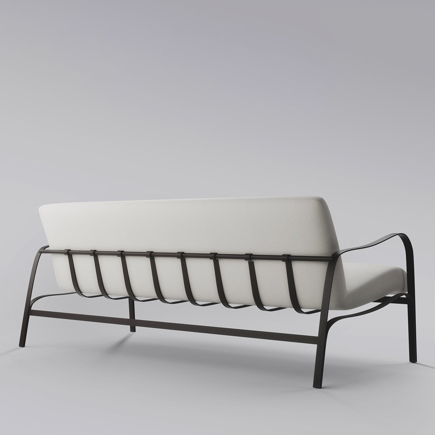 Amalfi White and Gray Sofa by Studio 63 in Stainless Steel - Alternative view 1