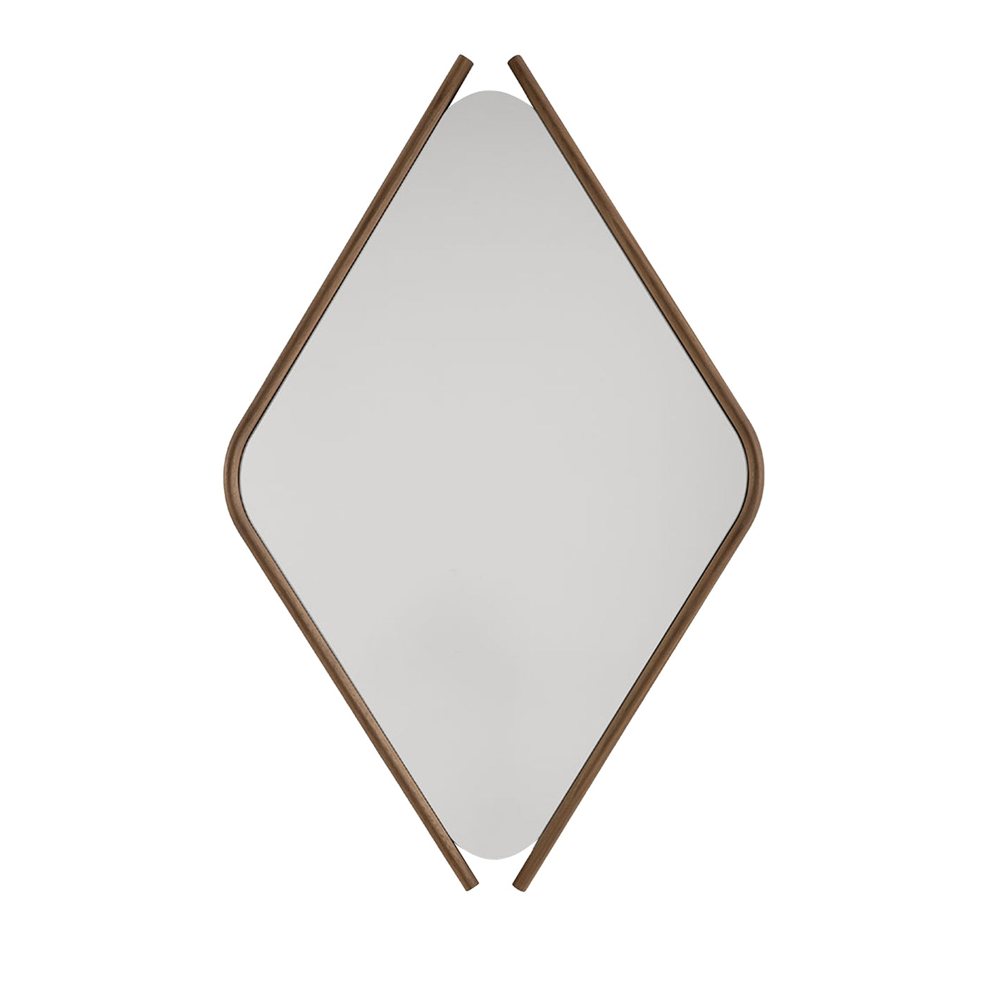 Petit miroir à œil en bois avec cadre en noyer massif - Vue principale