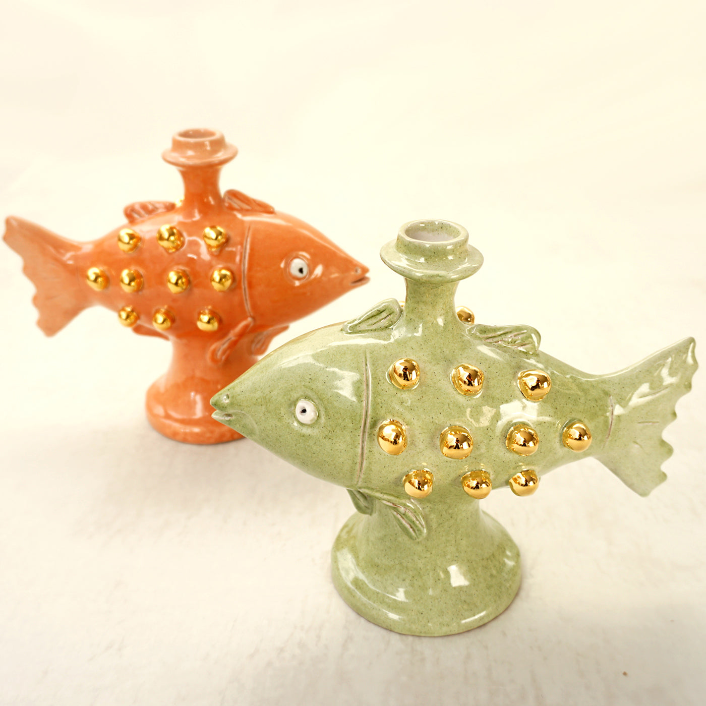 Pesce Zoomorphic Green Ceramic Candleholder - Alternative view 3