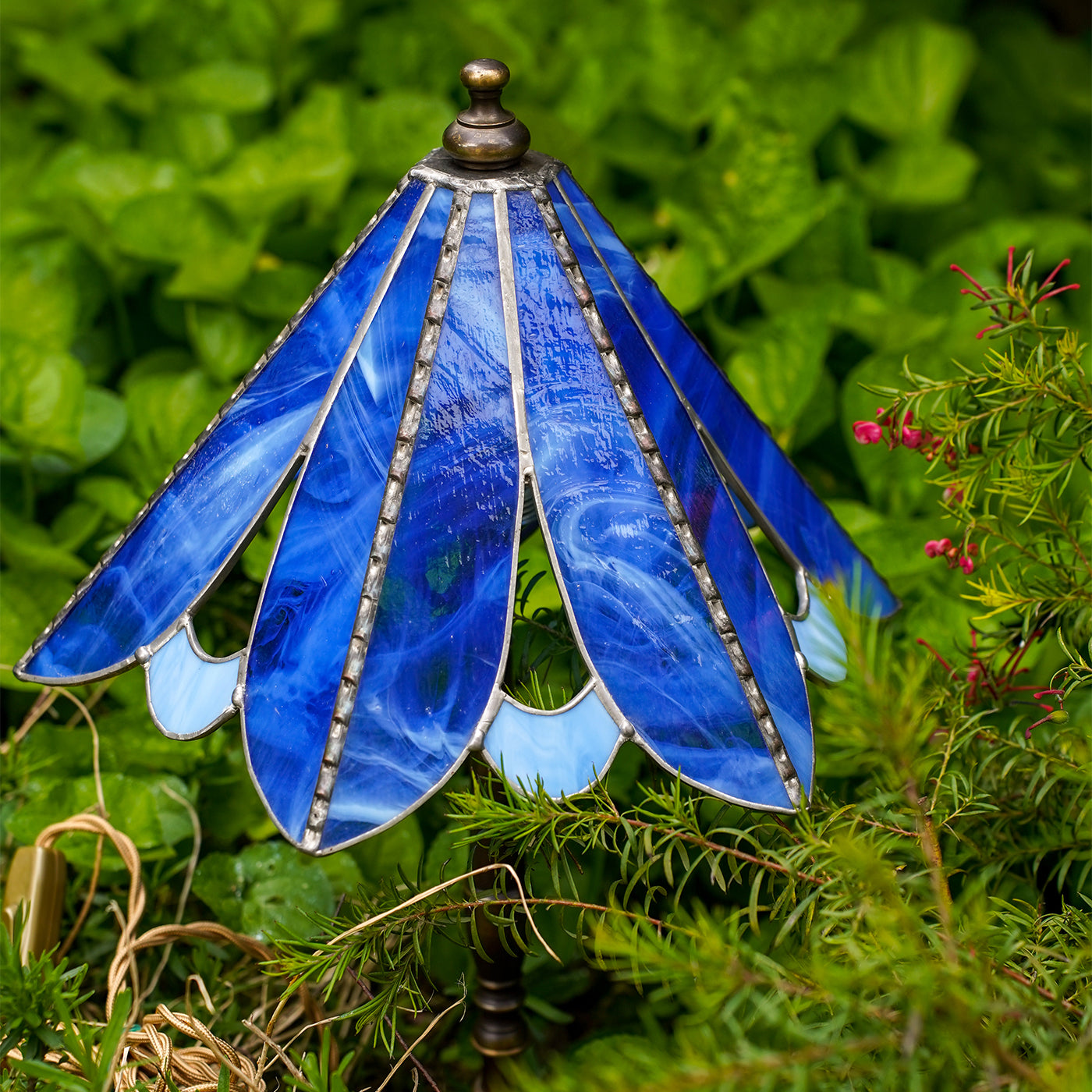 Tiffany Preziosa Blau Glas Tischlampe - Alternative Ansicht 1