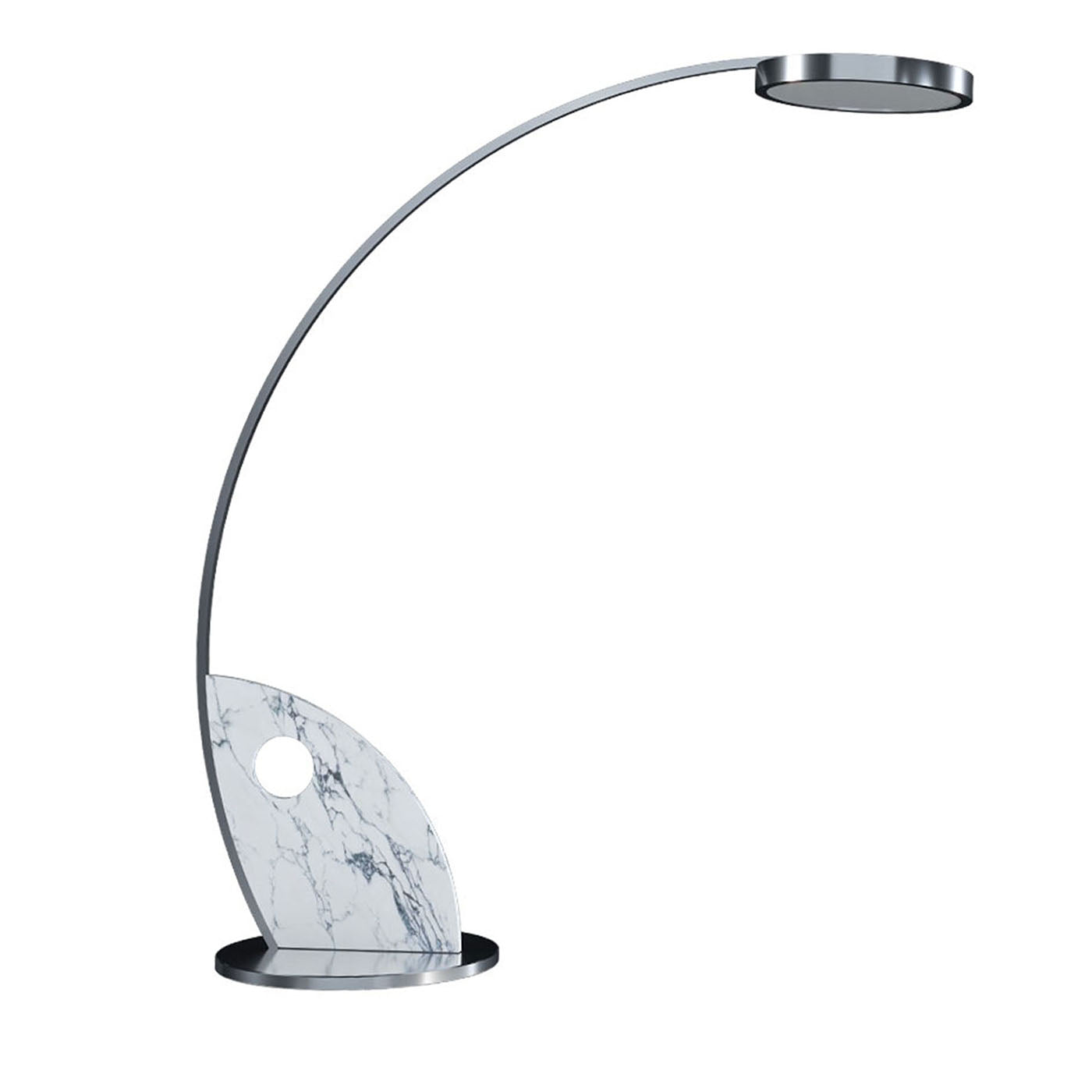 Phoebus Curved Silvery Floor Lamp - Main view