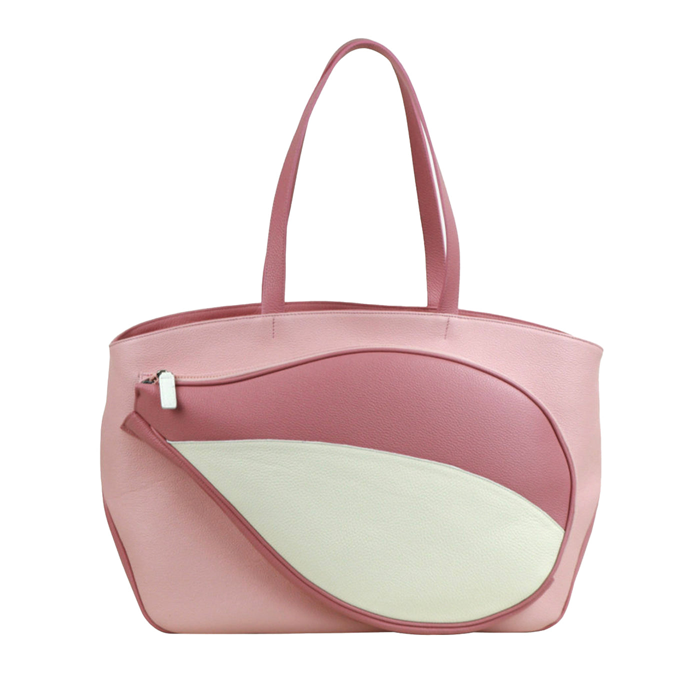 Sport Pink and White Bag With Tennis-Racket-Shaped Pocket - Main view
