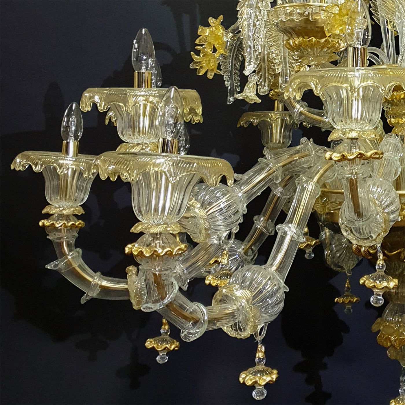 Gold-Kristall-Kronleuchter im Rezzonico-Stil #3 - Alternative Ansicht 2
