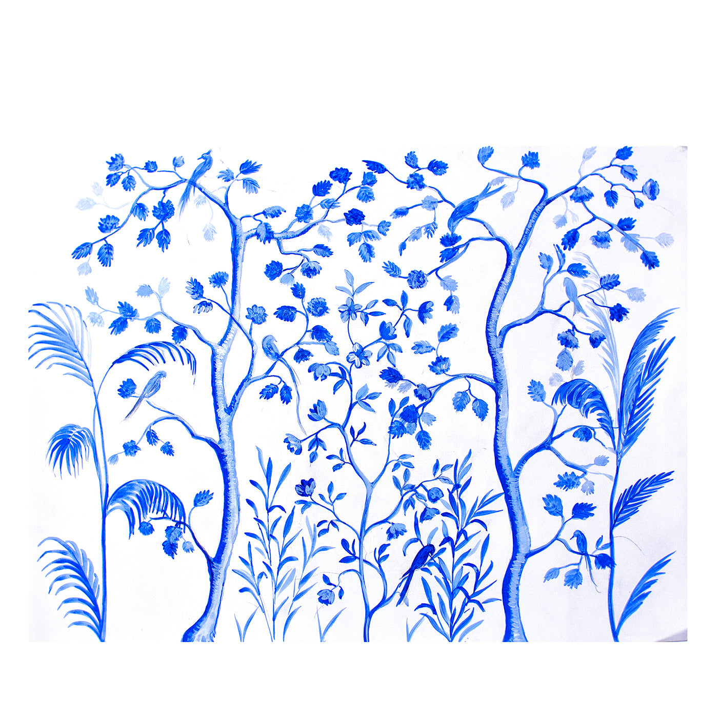 Blaue Blumen Tapete #2 - Hauptansicht