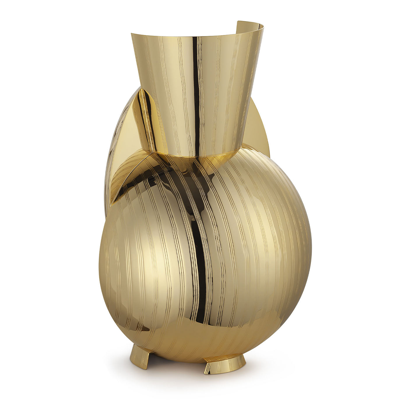Lumaca Ridged Golden Vase - Alternative view 1