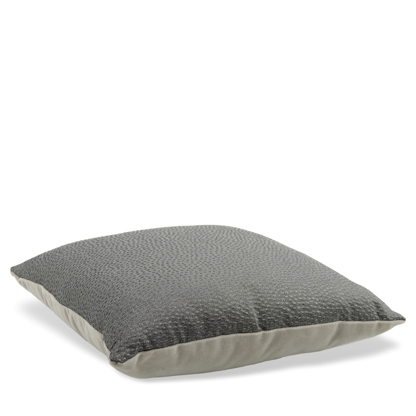 Silver square Carrè Cushion in Dry Galuchat Jacquard Fabric - Alternative view 2