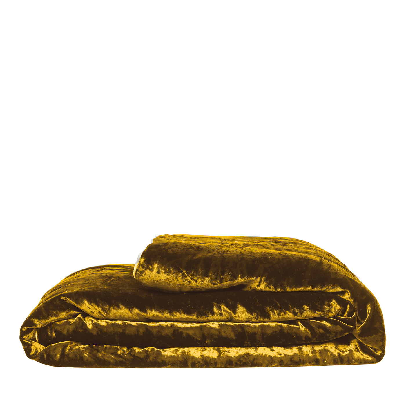 Goldfarbene Decke aus Samt und Leinen  - Hauptansicht