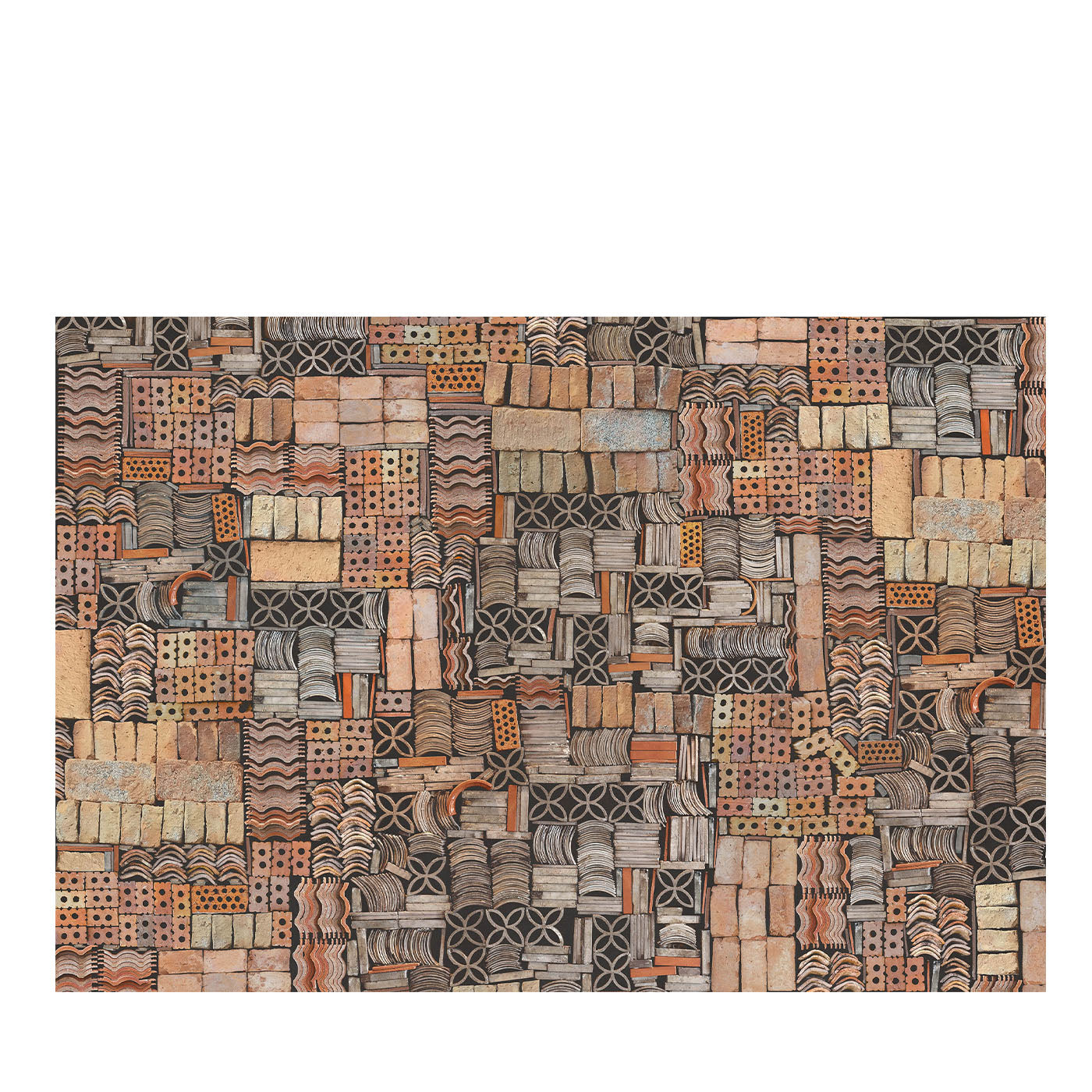 Terracotta Orange Handcrafted Textured Wallpaper - Main view