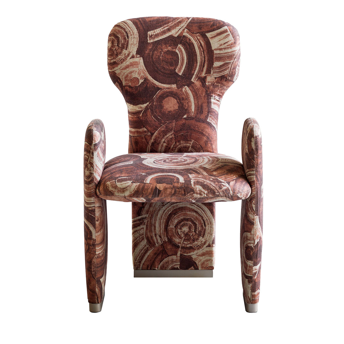 Frida Plus Chaise de salle à manger en tissu brun - Vue principale