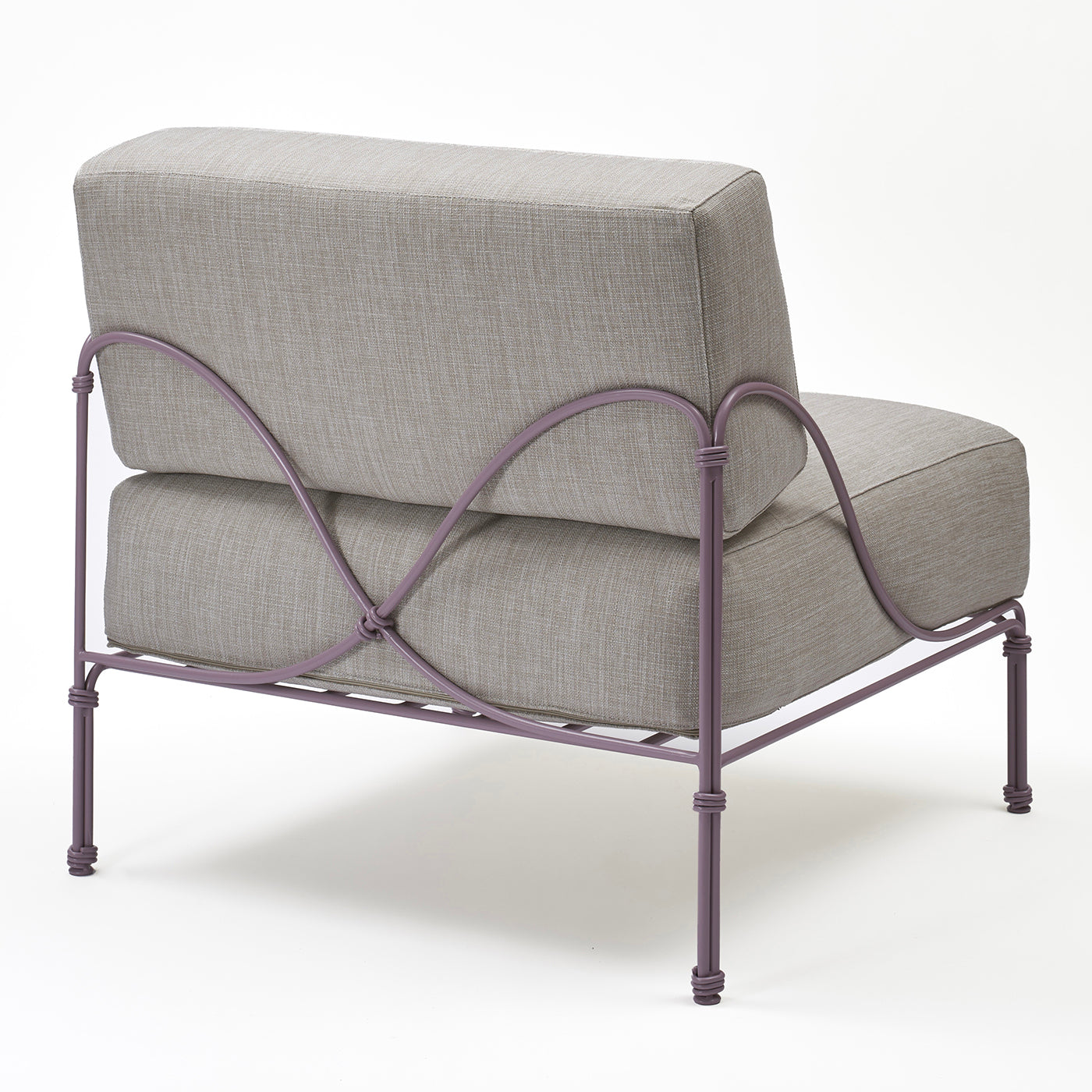 Vitis Lilac and Gray Armchair by Ciarmroli Queda Studio in Stainless Steel - Alternative view 2