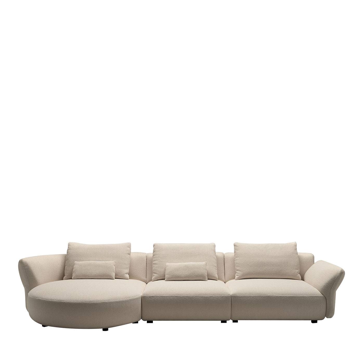 Sofá de tela blanco Madrid con chaise longue - Vista principal