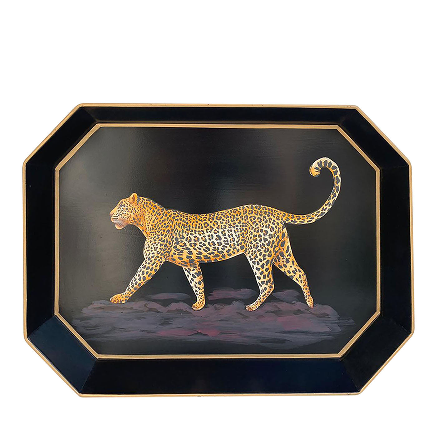 Hand-Painted Leopard Iron Tray - Main view