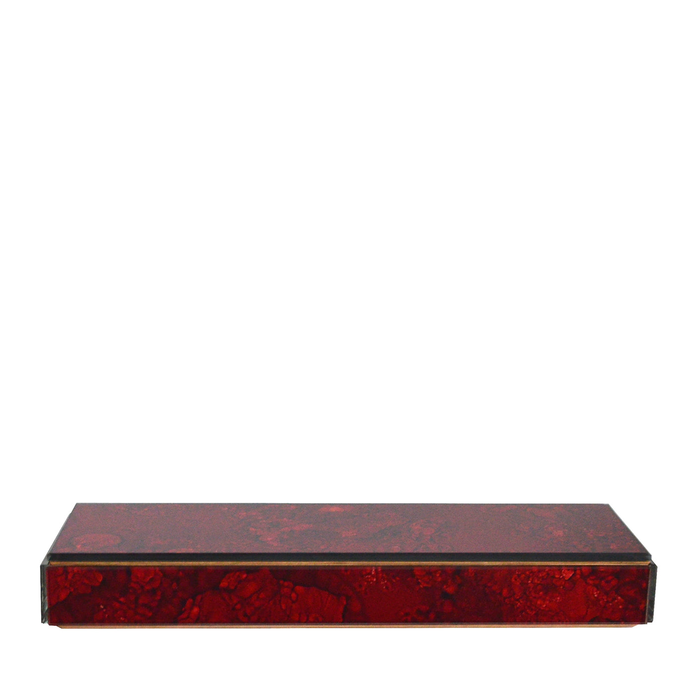 Caja con espejo de damasco rojo - Vista principal