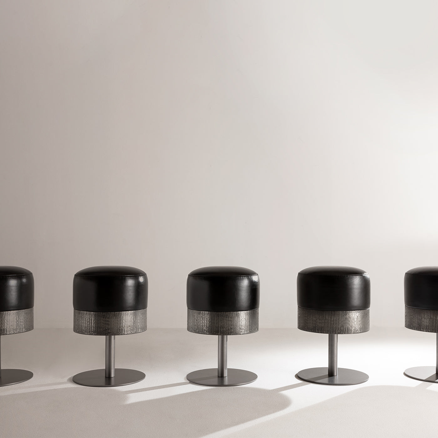 Amelie Black Leather Swivel Stool - Alternative view 4