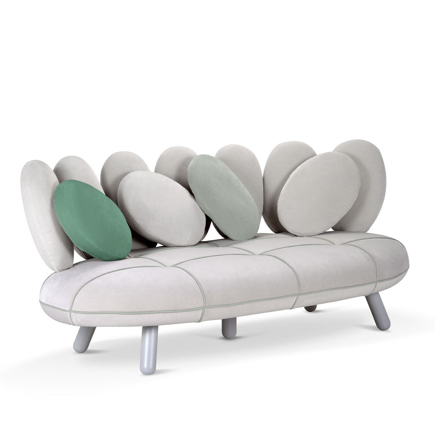 Jelly Gray and White 3-Seater Sofa By Simone Micheli - Vue alternative 1