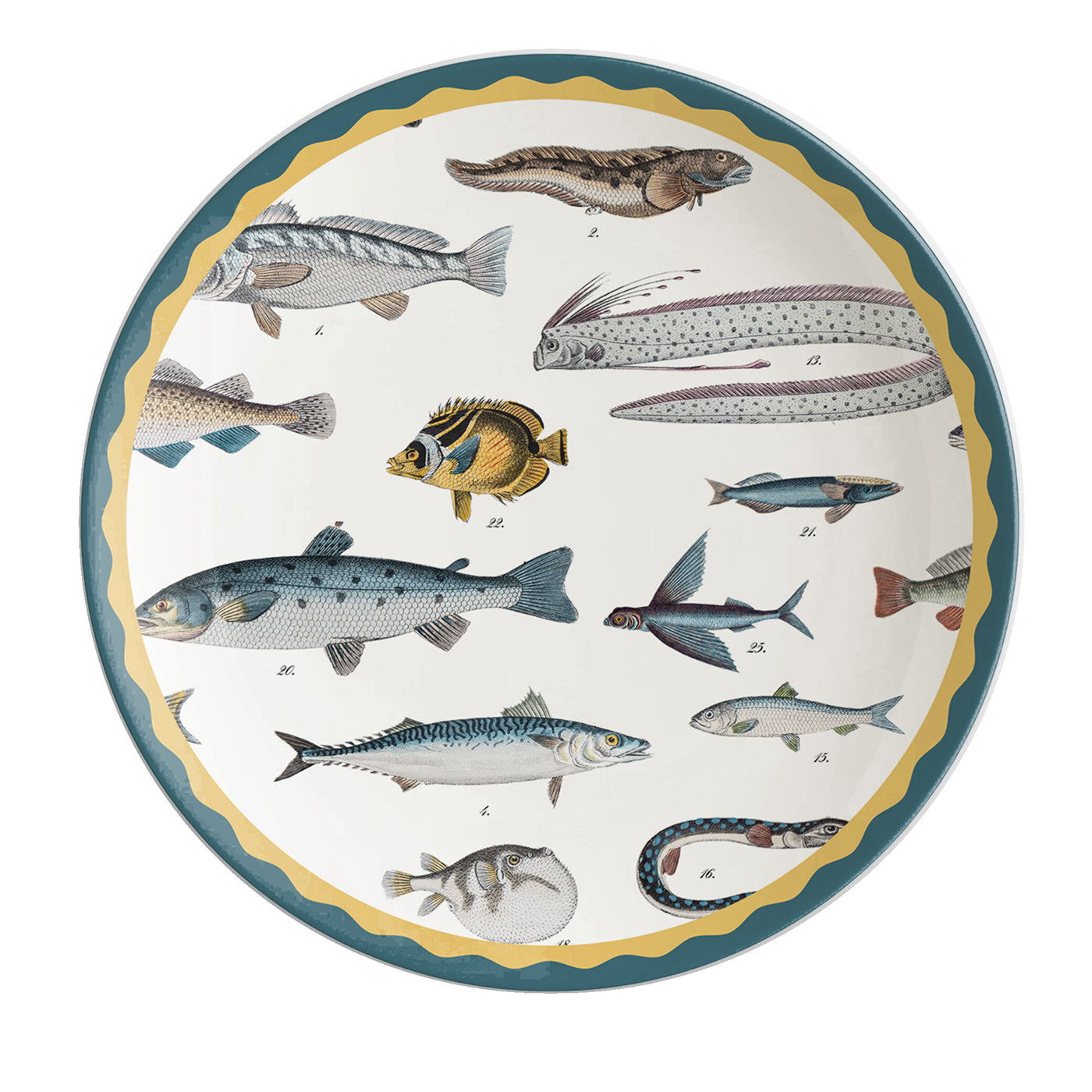Cabinet De Curiosités Set Of 2 Porcelain Dessert Plates With Fishes - Vue principale