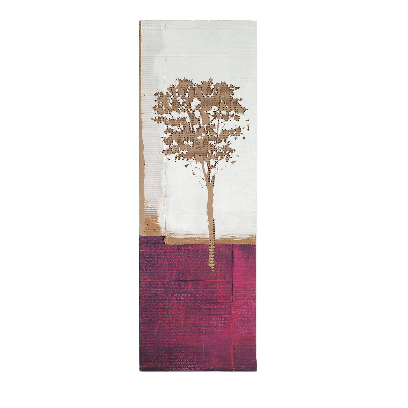 Arbre blanc et violet #1 Panneau de carton superposé - Vue principale