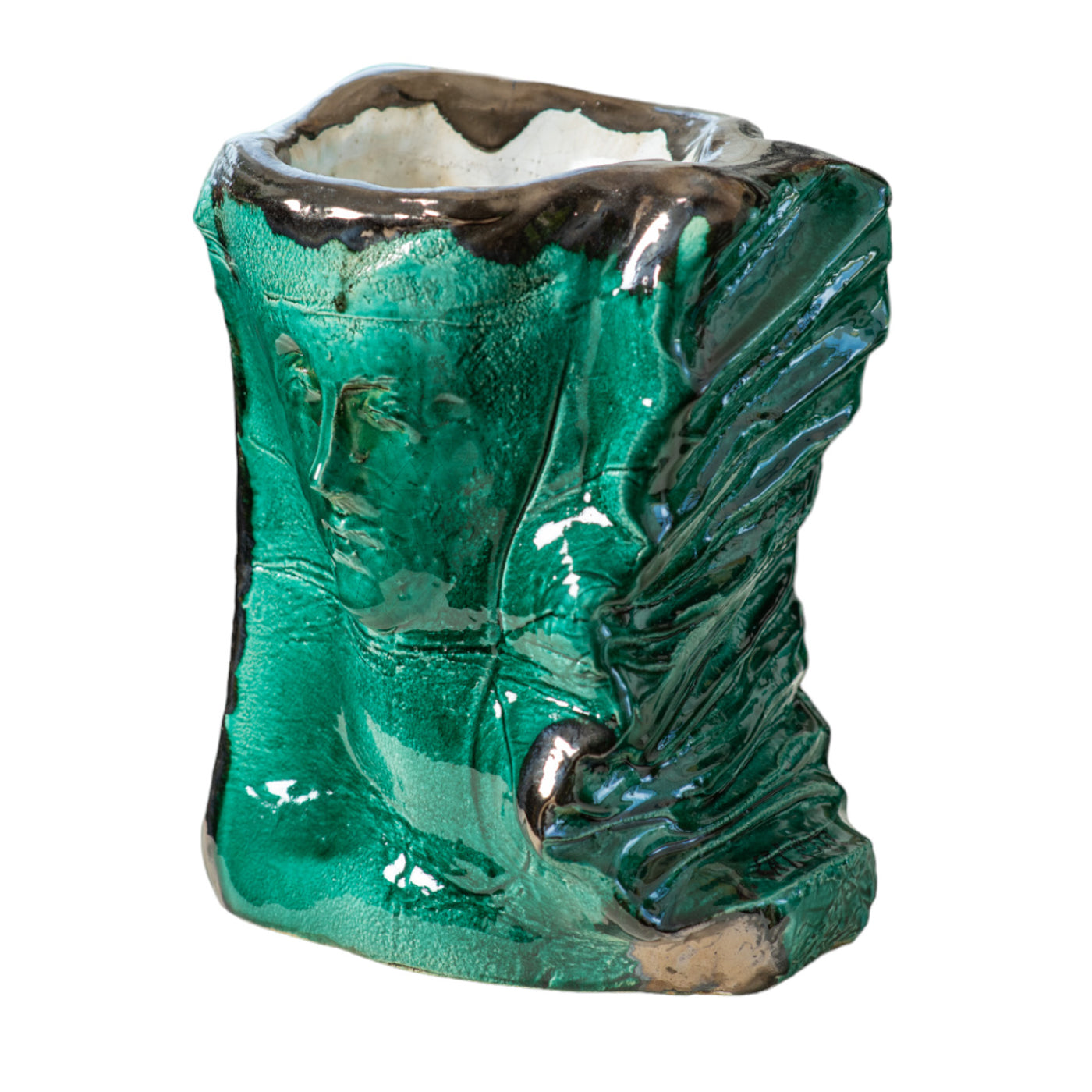 Giulia E Il Mare Polychrome Ceramic Sculpture Vase - Alternative view 1