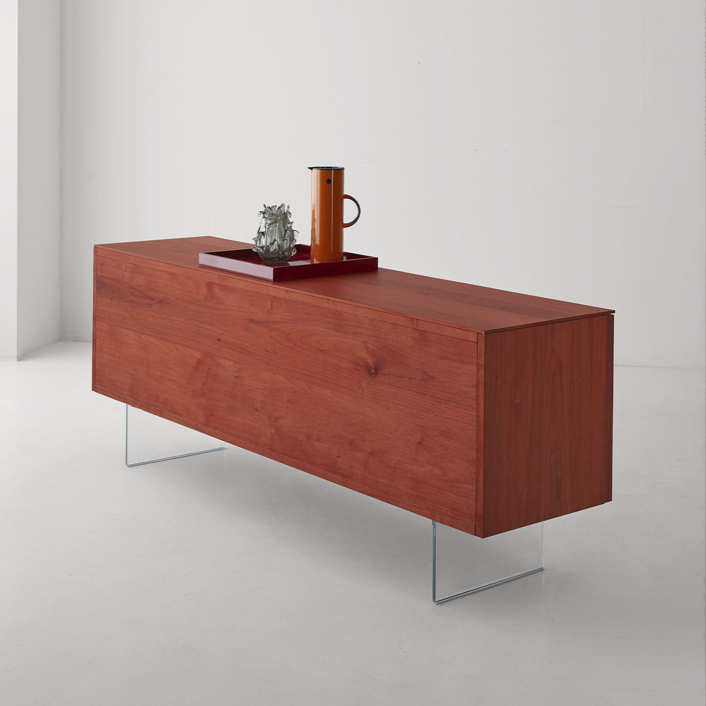 Buch Rotes Nussbaum Sideboard mit Glasböden - Alternative Ansicht 3