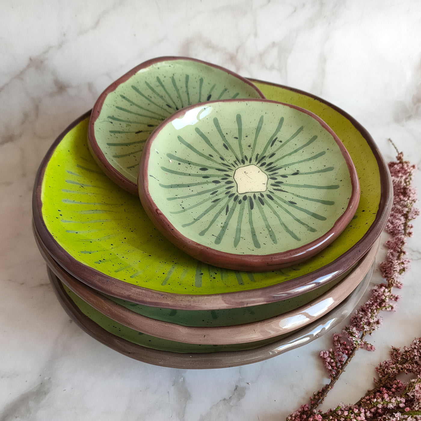 Set of 2 Green Kiwi Plate 27 cm - Alternative view 3