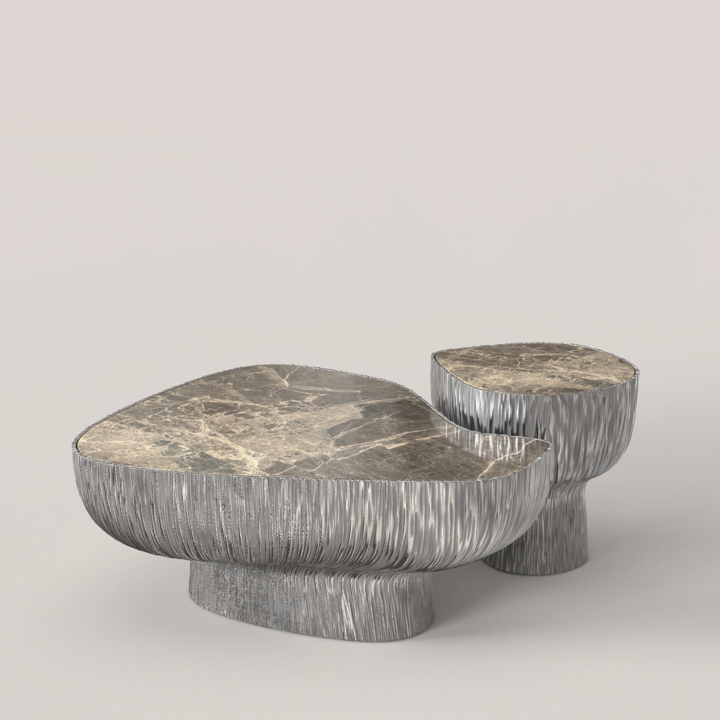 Giava V2 Irregular Breccia Paradiso Marble &amp; Metal Coffee Table - Vue alternative 5