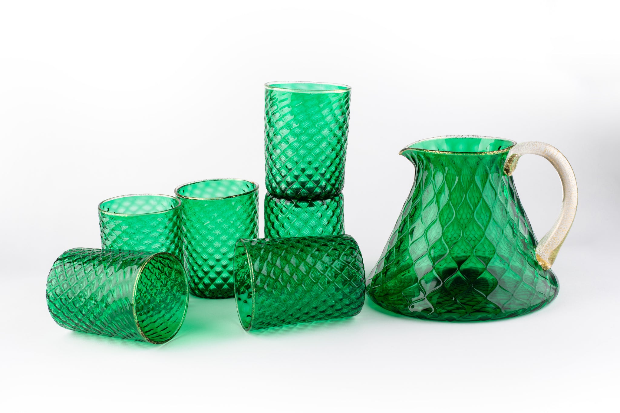 Set aus grünem Ballotonkrug und 6 Gläsern - Alternative Ansicht 2
