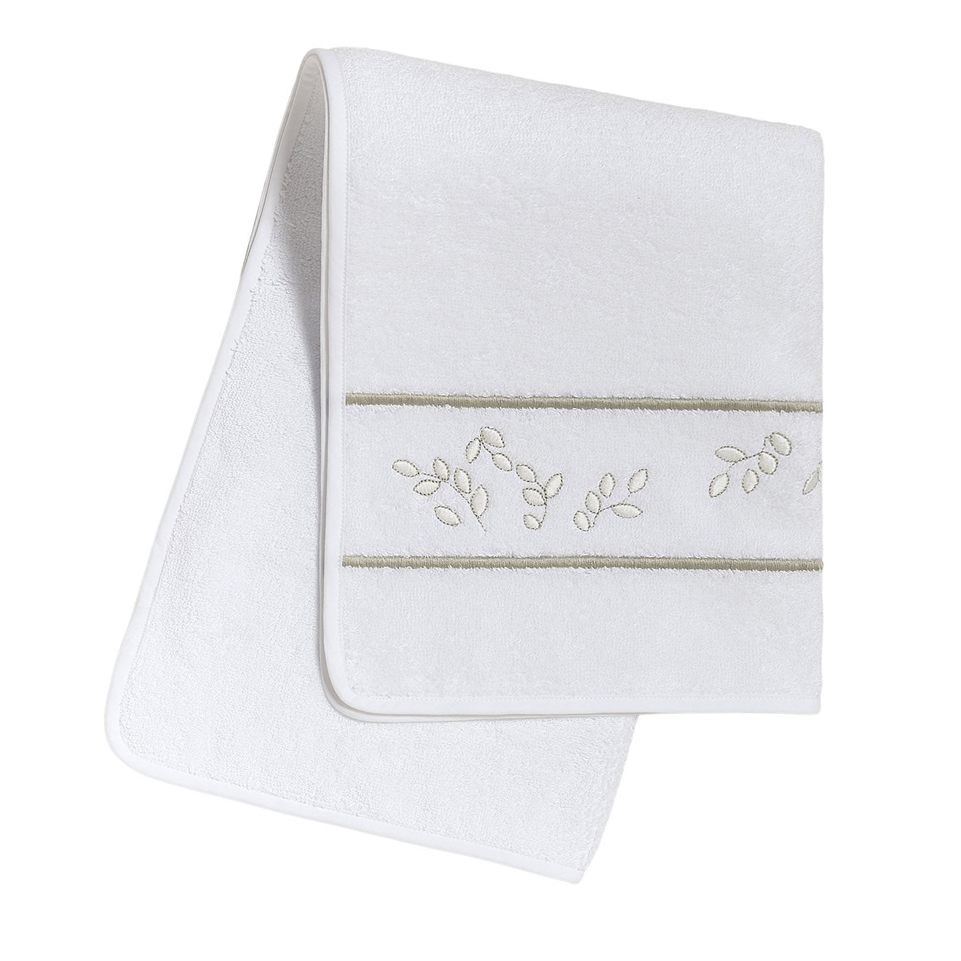 Roma White & Silver Olive Hand Towel - Main view