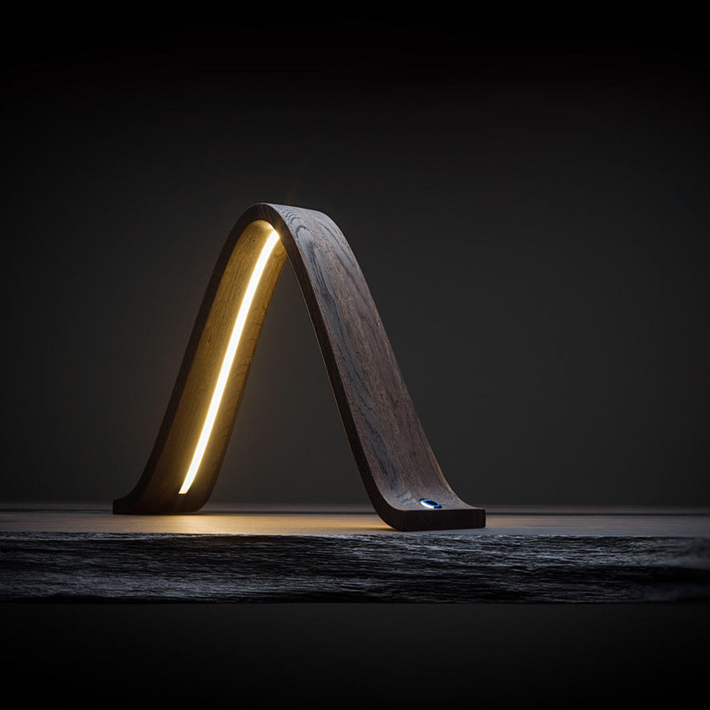 Lambda Black Fossil Wood Table Lamp - Alternative view 1