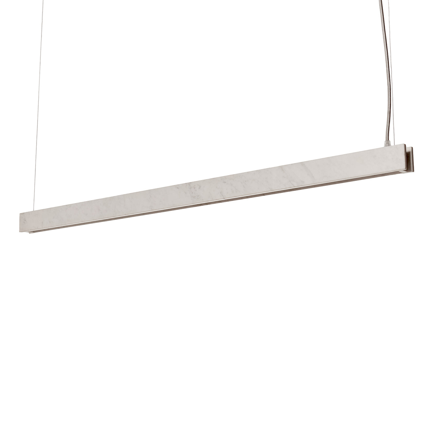 Lampe suspendue "Profile H" en chrome et marbre de Carrare - Vue principale