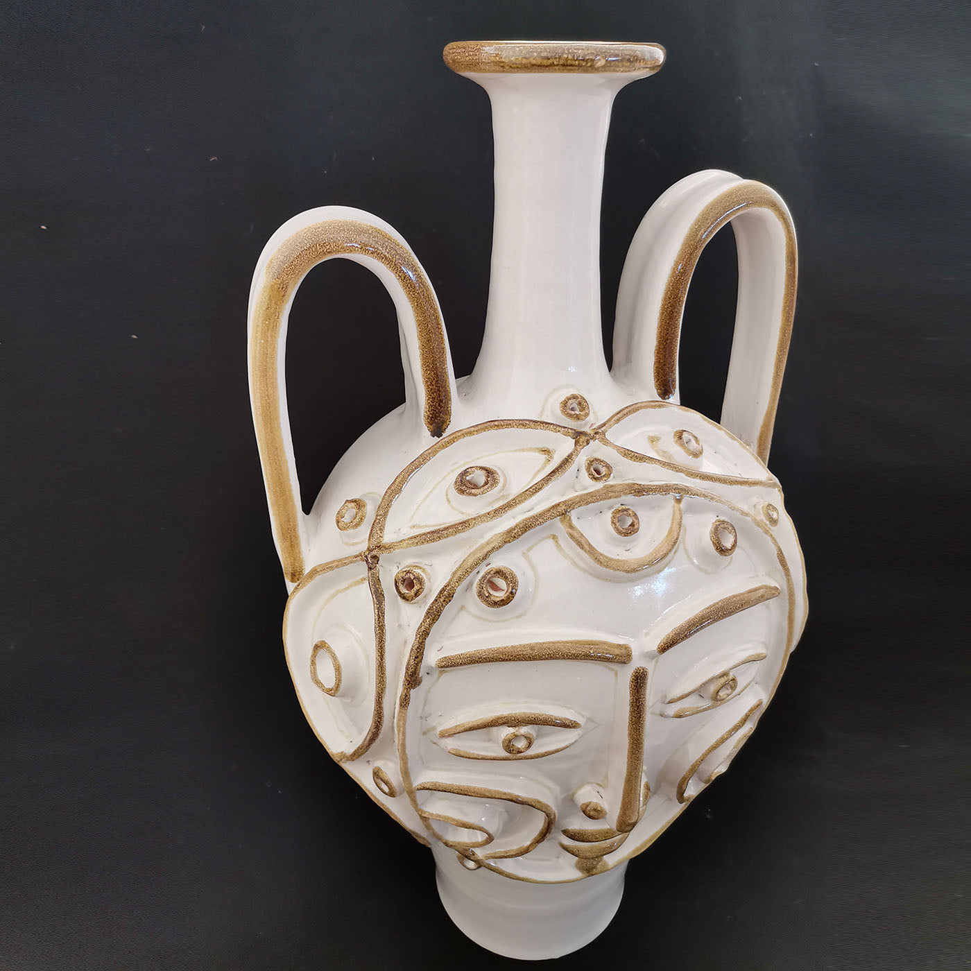 Vase amphore blanc anthropomorphe - Vue alternative 2