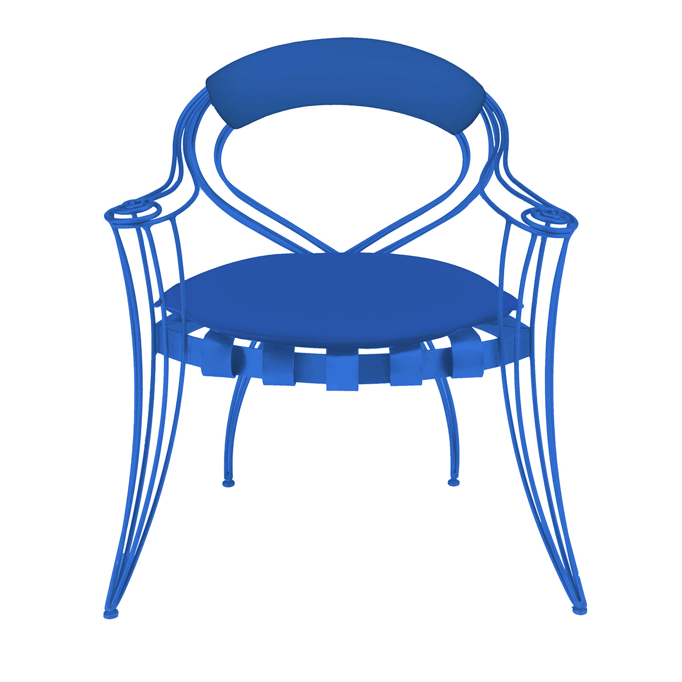 Chaise bleue avec accoudoirs Opus Garden par Carlo Rampazzi - Vue principale