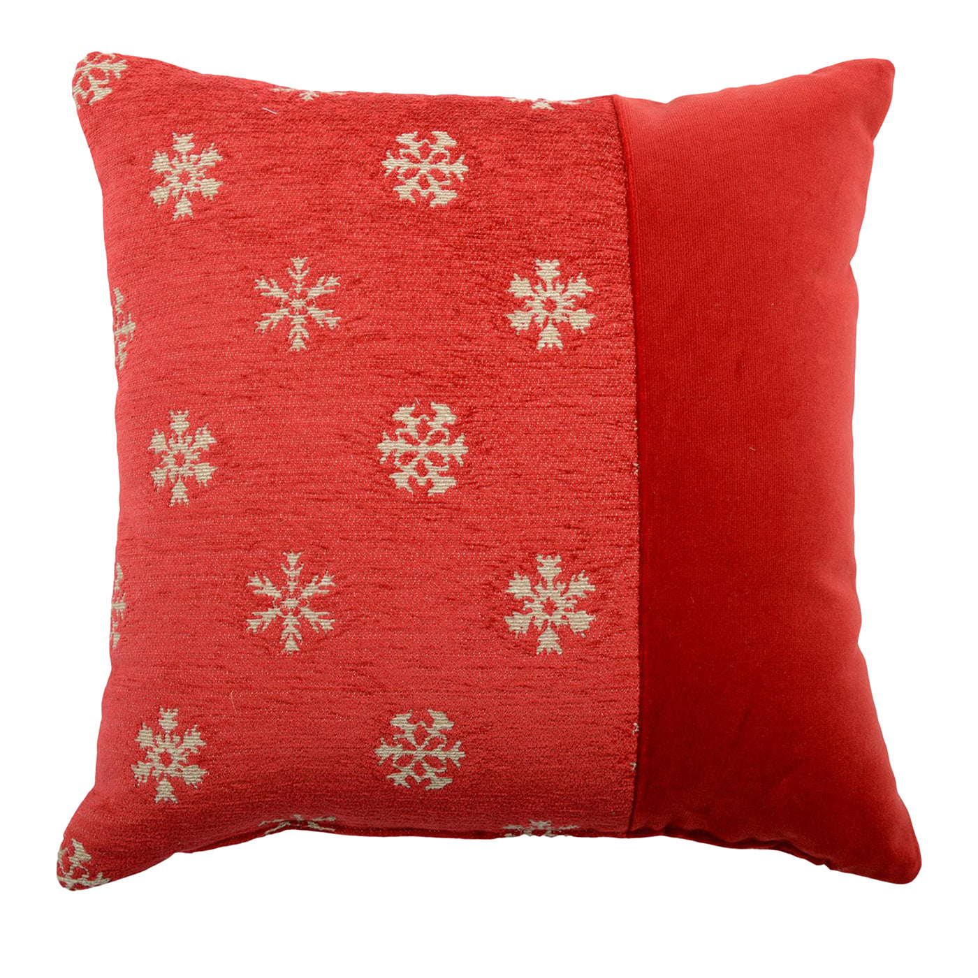 Stripe Torino06 jacquard fabric Square Red Carrè Cushion - Main view