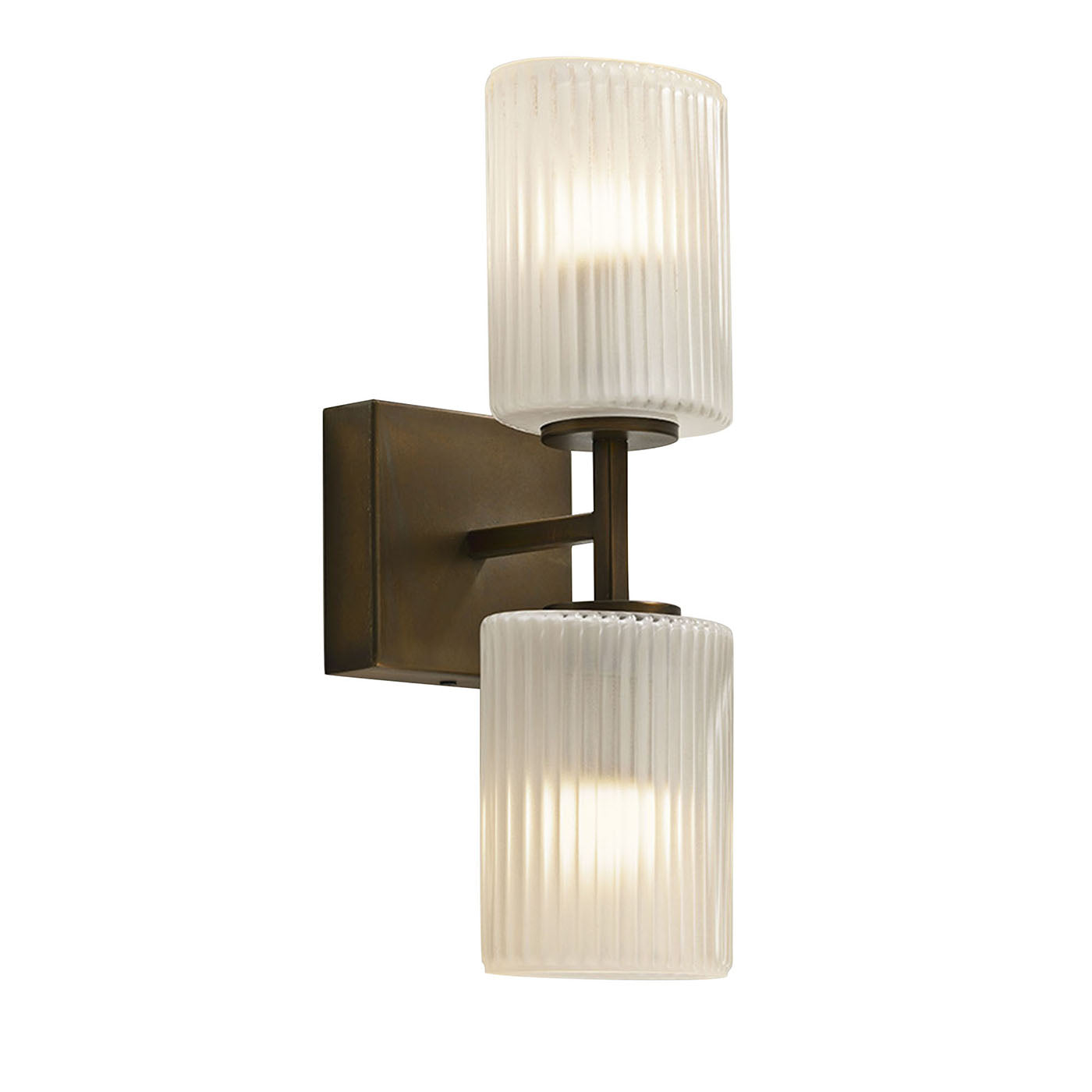 Cuspide White Glass Double Wall Lamp - Main view