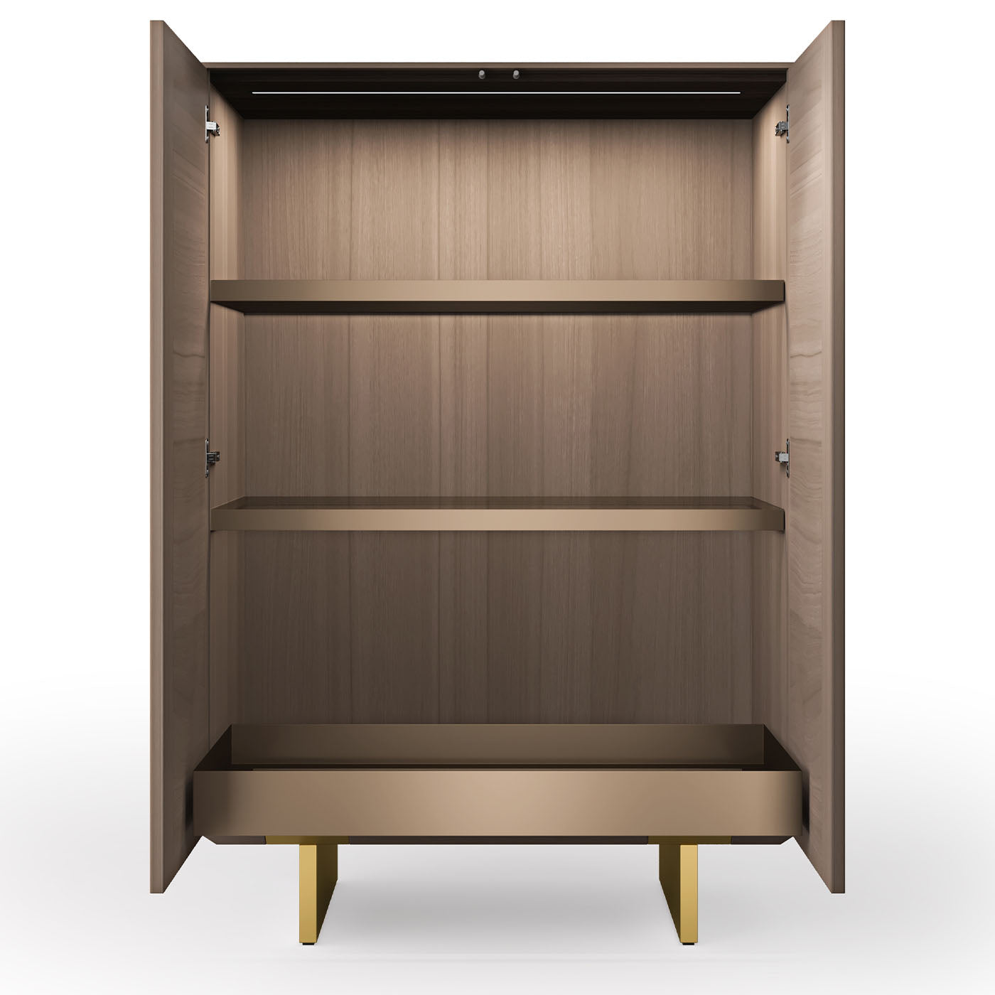 Solferino Canaletto walnut Concrete gray-blue glass doors sideboard - Alternative view 2