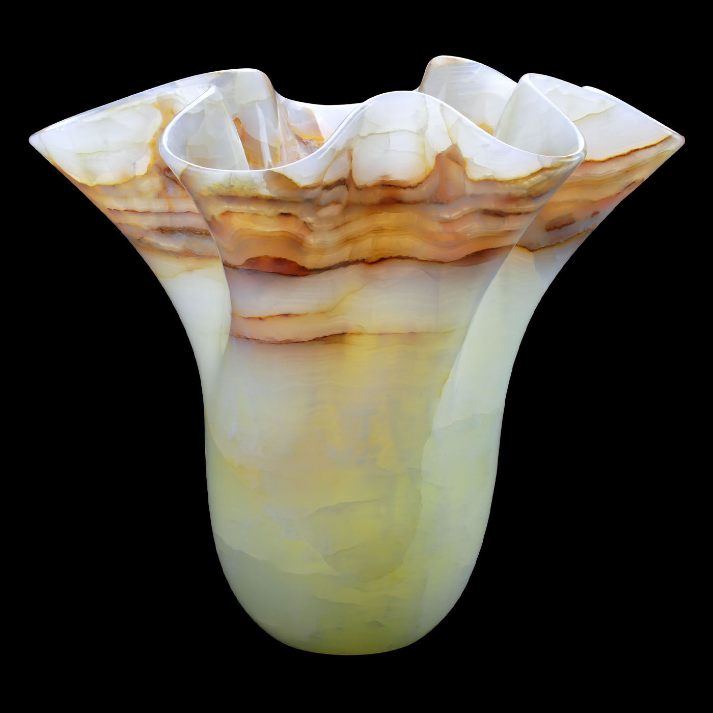 PV05 Vaso scultoreo in onice bianco - Vista alternativa 4